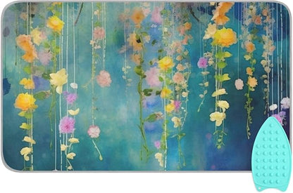 Kigai Watercolor Fowers Ironing Blanket Thick Portable Ironing Pad Travel by Kigai