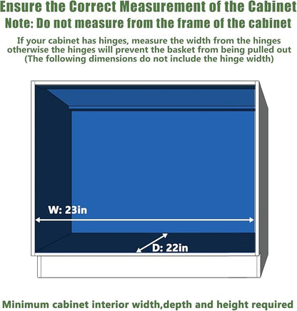 LOVMOR Pull Out Cabinet Organizer 22½" W x 21½" D, Kitchen Cabinet Pull Out - Image 4