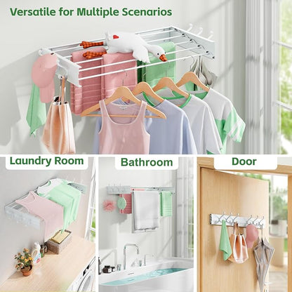 Wall Mounted Drying Rack 31.5", Foldable Clothes Drying Rack - Image 5