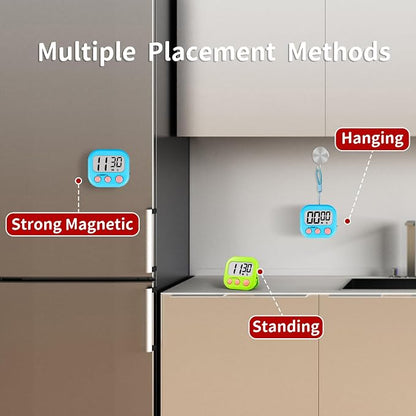 Timer for Kids Teachers Digital Kitchen Timers for Cooking Large Magnetic - Image 4