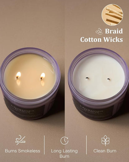 M&SENSE Soy Candles for Home Scented, 11.6oz Lavender Citrus Scent Aromatherapy - Image 5