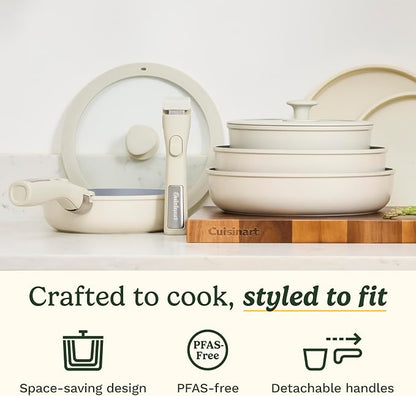 Cuisinart 13-Pc ClickSmart Nonstick Detachable Handle Ceramic Cookware - Image 2