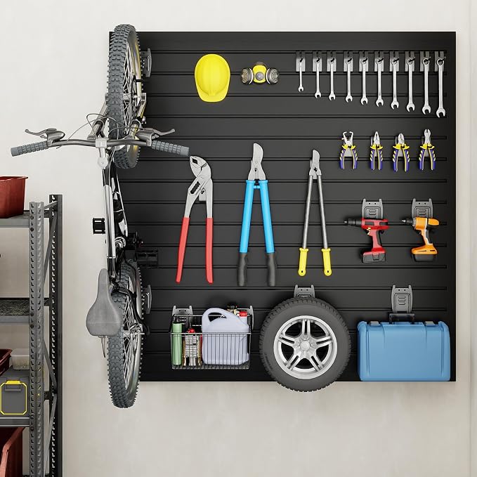 DoCred Slatwall Paneling Organizer, 4x4 FT PVC Garage Slat Wall Storage Systems - Image 7