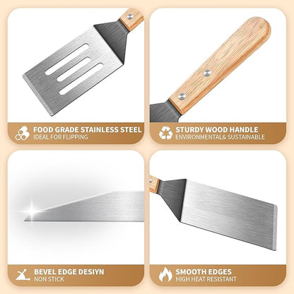 Stainless Steel Spatula Set, 2 Pieces Metal Spatula - Image 2