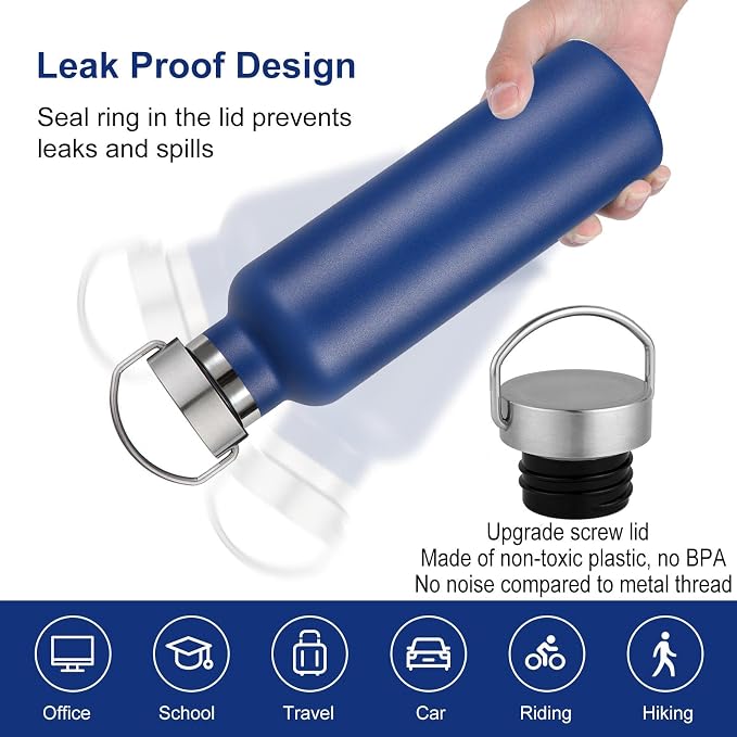 Neihepal 20 oz Insulated Water Bottles Bulk 8 Pack, Stainless Steel Double Wall - Image 4