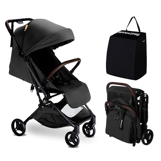 Lightweight Baby Travel Stroller with Carbon Fiber Frame, Compact & Airplane-Friendly, One-Handed Folding Design, 11.6 lbs, Perfect for Toddlers, Jet