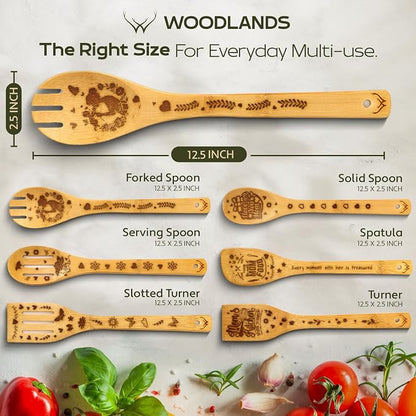 Cooking Gifts For Mom Wooden Spoons for Cooking 6-Piece - Image 4