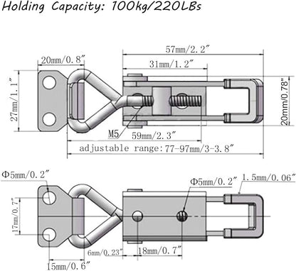 CUKAYO 4pcs Toggle Latch Clamp, 304 Stainless Steel Pull Hasp Latches, Quick - Image 5