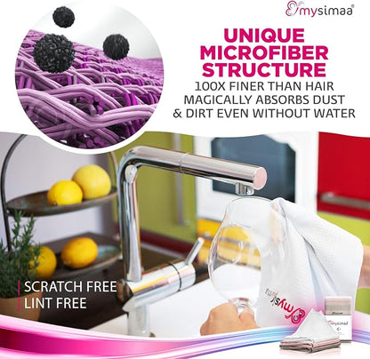 mysimaa XL Lint Free Microfiber Cloth, Glass & Window Cleaning Cloths - Image 4