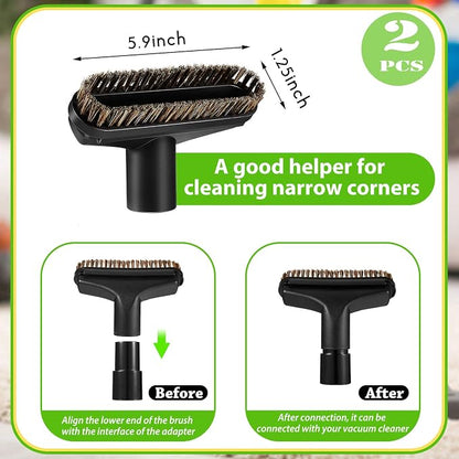 Honoson 2 Pcs 1-1/4 Vacuum Brush Attachment Square Horse Hair Vacuum Dusting - Image 3