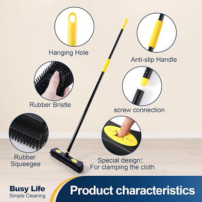 Yocada Pet Hair Removal Rubber Broom 2 in 1 Floor Brush - Image 3