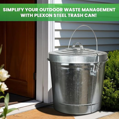Plexon 6 Gallon Small Metal Trash Can - Image 7