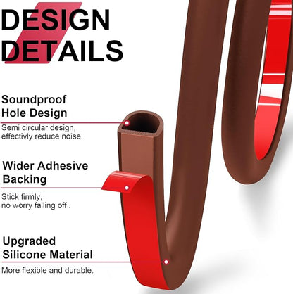 【New Upgrade】 Silicone Door Weather Stripping Door Seal Strip, 19.7 Feet - Image 4