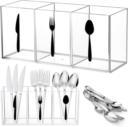 Suzile Acrylic Cutlery Storage Organizer Bin Silverware Caddy Countertop Knife by Suzile