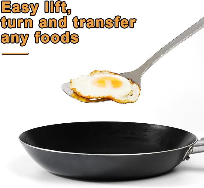 FJNATINH Stainless Steel Wok Spatula and Ladle Tool, Mirror Polished Cooking - Image 5