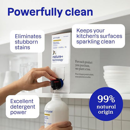 ATTITUDE Kitchen Cleaner Spray Refill, EWG Verified, Powerful Degreaser - Image 3