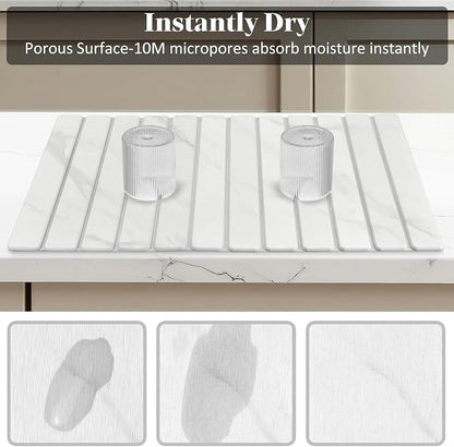 Large Stone Dish Drying Mats for Kitchen Counter, Fast Drying Collapsible Dish - Image 4