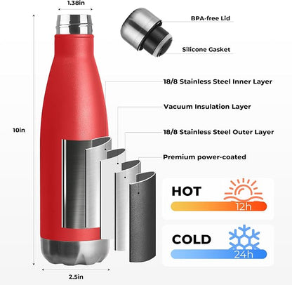 MEWAY 17oz Sport Water Bottle Vacuum Insulated Stainless Steel Leak-Proof - Image 2