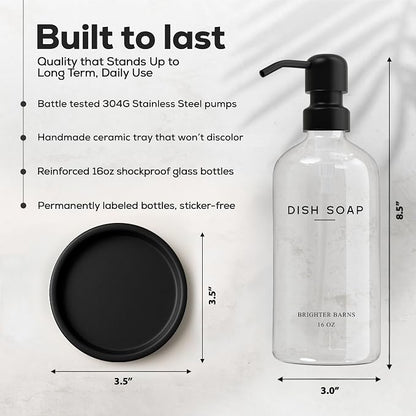 Glass Dish Soap Dispenser for Kitchen Sink by Brighter Barns - Image 3