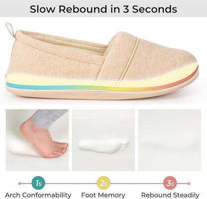 HomeTop Women's Comfy Loafer Slippers Lightweight Memory Foam Non-slip Indoor - Image 3