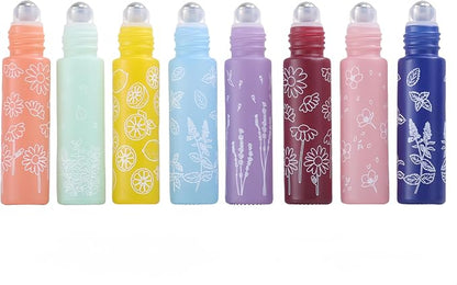 10 Pcs Purple Glass Essential Oil Roller Bottles, 10ml Refillable Roll-on - Image 3
