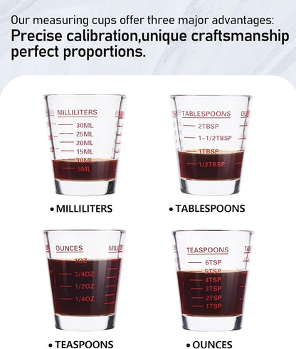 SAIAOKJ Shot Glasses Measuring Cup Set 6 Pack Espresso Shot Glasses Liquid - Image 3