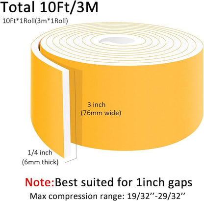 High Density Foam Weather Stripping Door Seal Strip, Insulation Tape Roll - Image 5