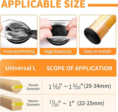 Ezprotekt 24 Pcs Clear Chair Leg Sliders - Image 2