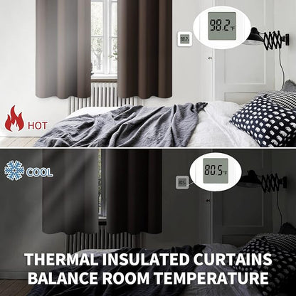 BGment Brown Blackout Curtains 45 Inch Long - Image 3