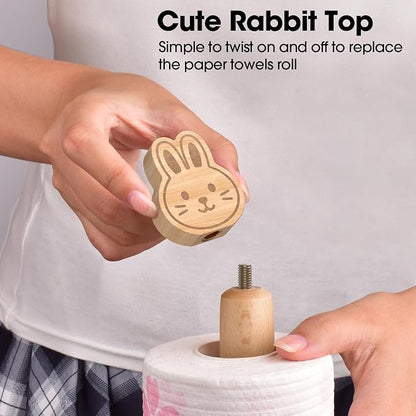 KitchLife Cute Wooden Paper Towel Holder Countertop - Image 4
