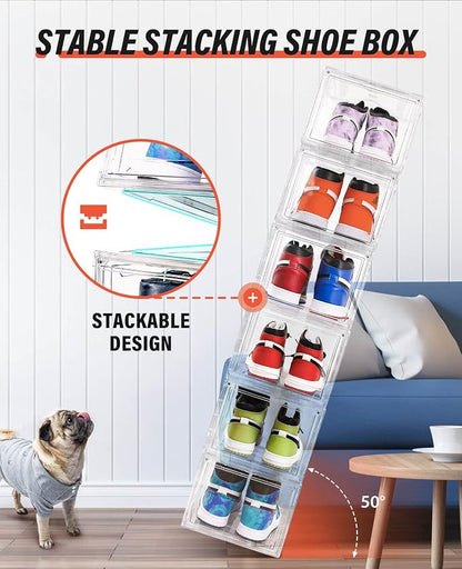 KDOR Shoe Boxes Clear Plastic Stackable 3 Pack Shoe Storage - Image 4