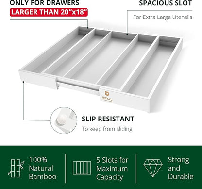 ROYAL CRAFT WOOD Luxury Bamboo Kitchen Drawer Organizer - Image 4