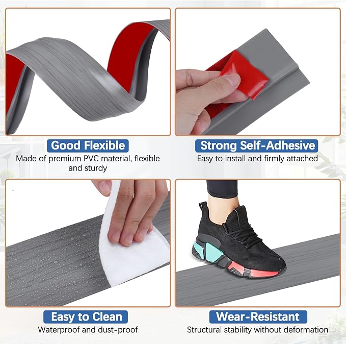 Vinyl Door Threshold Flooring Transition Strip Self Adhesive Carpet Edging Strip - Image 4