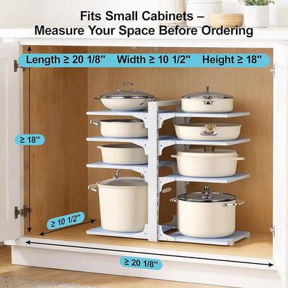 LAMU Pots and Pans Organizer under Cabinet, 8 Tier Heavy Duty Pan Organizers - Image 3