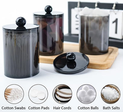XIPENGKEJI 4 Pack Qtip Holder, Canister Apothecary Jar Set, Bathroom Jars - Image 4