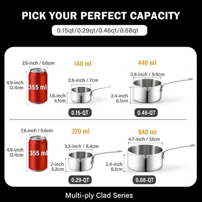 Cooks Standard Stainless Steel Butter Warmer 0.15 QT, 140ml Mini Butter - Image 2