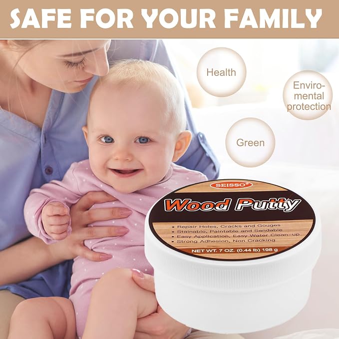 SEISSO Wood Putty, Wood Putty Outdoor Waterproof, Wood Repair Putty Stainable - Image 7