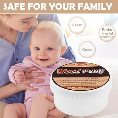 SEISSO Wood Putty, Wood Putty Outdoor Waterproof, Wood Repair Putty Stainable - Image 7