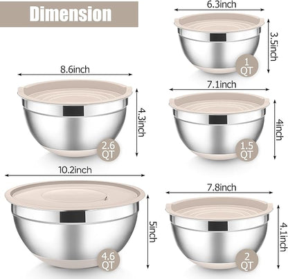 E-far Stainless Steel Mixing Bowls - Image 2