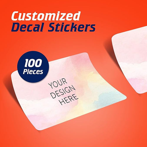 100 Custom Vinyl Stickers - Upload Your own Image, Text, Design, Logo - Personalized Logo Labels for Handmade, Packaging, Bottle, Jars, Candle, Brand Stickers (Watercolor, 4x2)