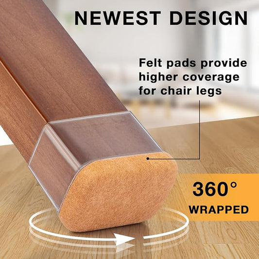 32 Pcs Rectangle Chair Leg Floor Protectors, Silicone Chair Leg Protectors - Image 2