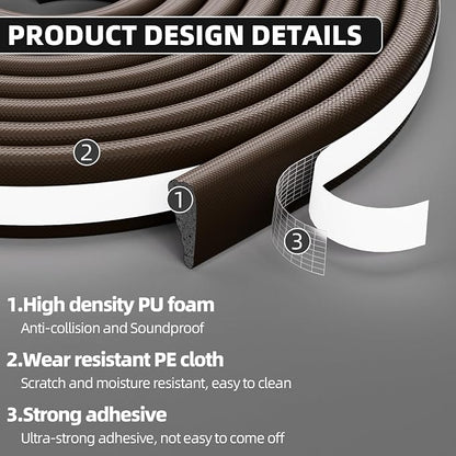 2Pcs×196" Wedge Weather Stripping Door Seal Strip - Image 3