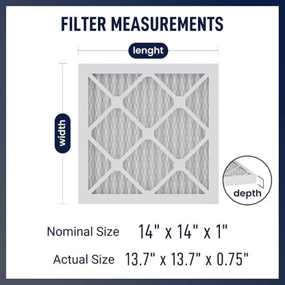 14x14x1 MERV 8 Air Filters 6-Pack, Actual Size 13.7" x 13.7" x 0.75" – - Image 2
