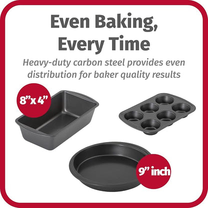 GoodCook Everyday Nonstick Steel 5-Piece Bakeware Set, Includes Cookie Sheet - Image 3