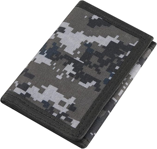 NEICY RFID Blocking Canvas Wallet for Men and Women - Camo Trifold Outdoor Sports Wallets with Magic Sticker for Teen Kids (Mosaic02)