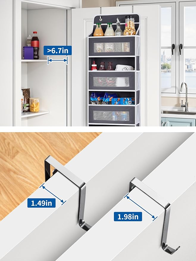 JARLINK 2 Pack Over The Door Organizer, 5 Shelf Door Hanging Organizer - Image 3