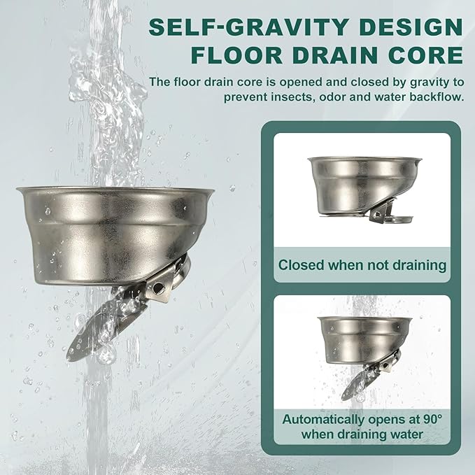 uxcell Rectangular Shower Drain, Brushed 304 Stainless Steel Odor-Proof Floor Drain Linear Shower Drain Hair Catcher for Bathroom Kitchen and Laundry Room(8 Inch, Brushed Silver)