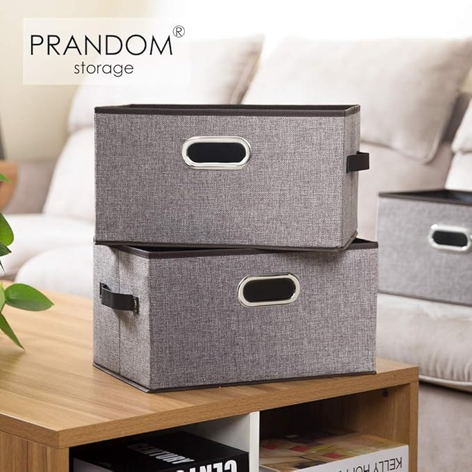 PRANDOM Fodable Storage Bins for Closet Decorative Fabric Storage Baskets Cubes - Image 2