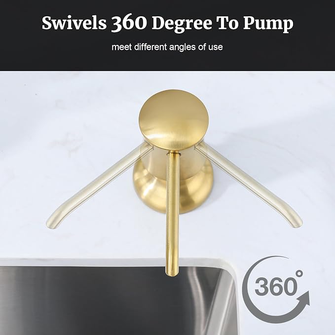 Sink Soap Dispenser for Kitchen Sink Brushed Gold Upgrade - Image 8