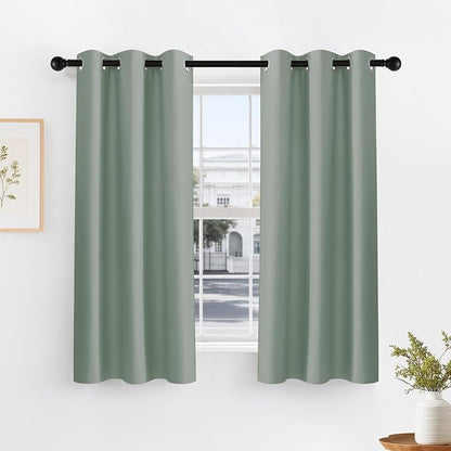 PONY DANCE Sage Green Blackout Curtains by PONYDANCE